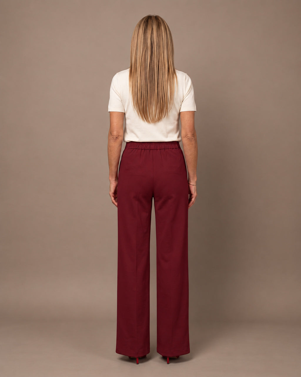 Maryley Abbigliamento Pantalone palazzo in felpa con elastico 