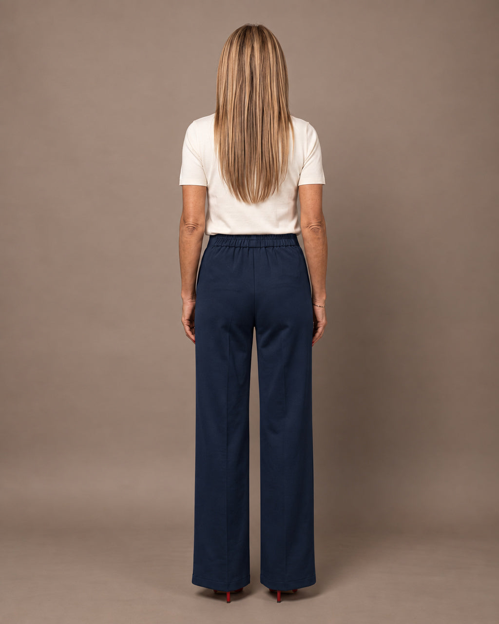 Maryley Abbigliamento Pantalone palazzo in felpa con elastico 
