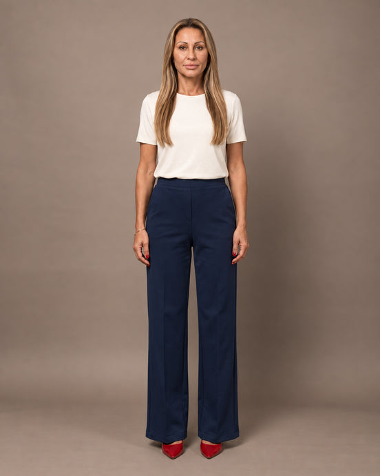 Maryley Abbigliamento Pantalone palazzo in felpa con elastico 
