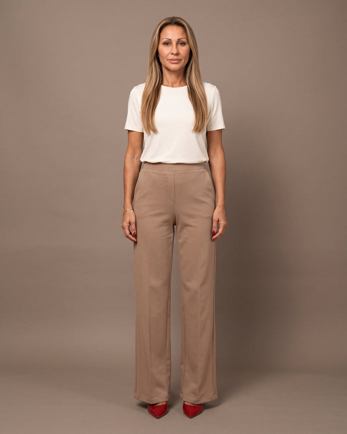 Maryley Abbigliamento Pantalone palazzo in felpa con elastico 
