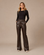 Pantalone flare in ecopelle Maryley Moro
