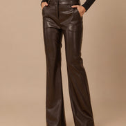Maryley Abbigliamento Pantalone flare in ecopelle 