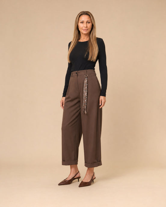 Maryley Abbigliamento Pantalone cargo con dettaglio foulard 