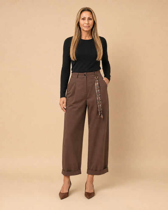 Maryley Abbigliamento Pantalone cargo con dettaglio foulard 