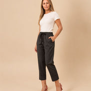Maryley Abbigliamento Pantalone cropped puntinato con risvolto 
