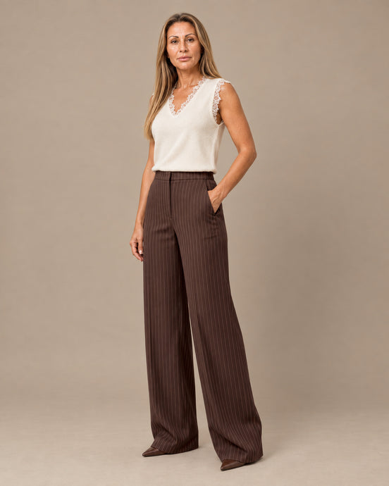 Maryley Abbigliamento Pantalone palazzo gessato 