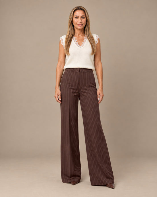Maryley Abbigliamento Pantalone palazzo gessato 