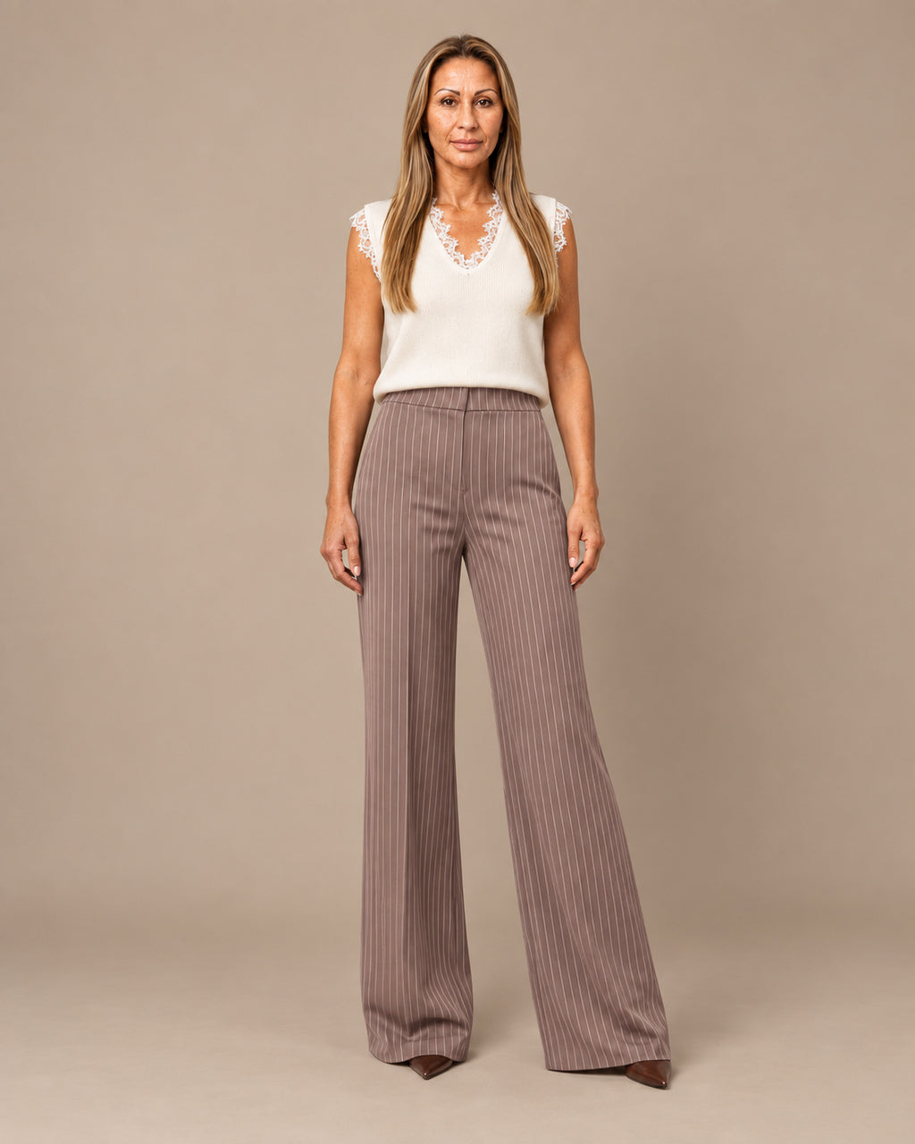 Maryley Abbigliamento Pantalone palazzo gessato 