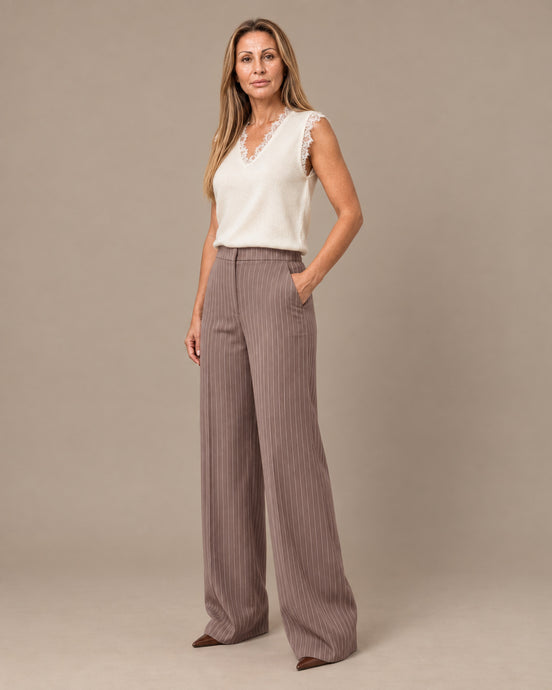 Maryley Abbigliamento Pantalone palazzo gessato 