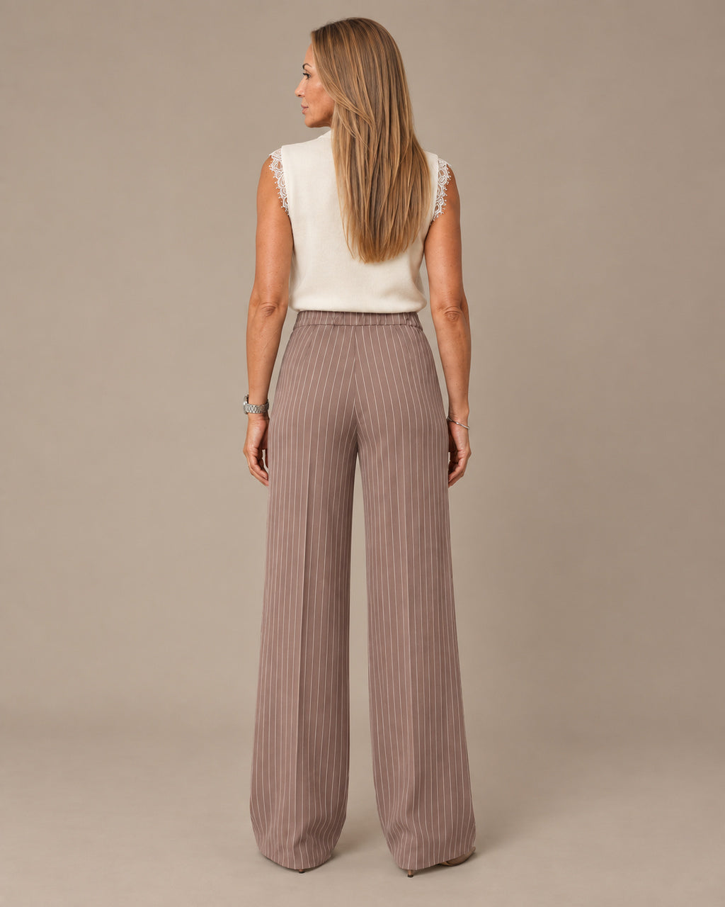 Maryley Abbigliamento Pantalone palazzo gessato 