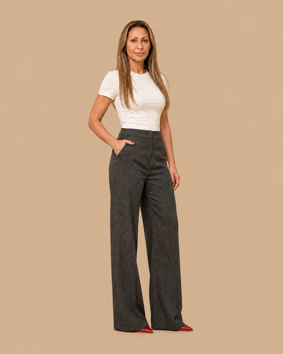 Maryley Abbigliamento Pantalone palazzo puntinato 