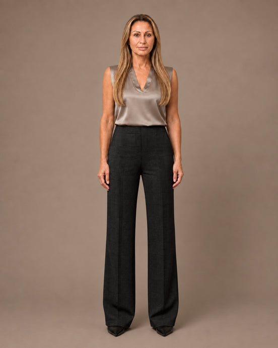 Maryley Abbigliamento Pantalone palazzo in principe di Galles 