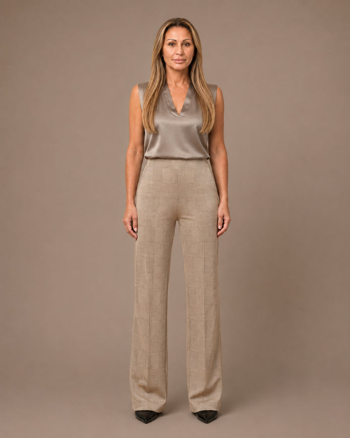 Maryley Abbigliamento Pantalone palazzo in principe di Galles 