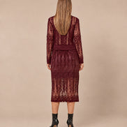 Maryley Abbigliamento Gonna longuette in pizzo floccato 