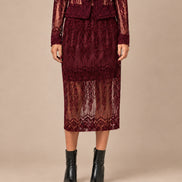 Maryley Abbigliamento Gonna longuette in pizzo floccato 