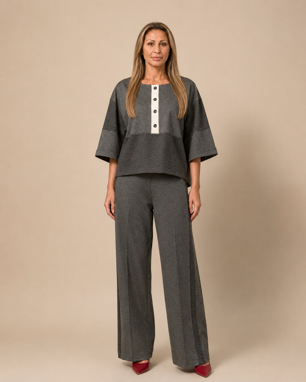 Maryley Abbigliamento Blusa block color in punto Milano 
