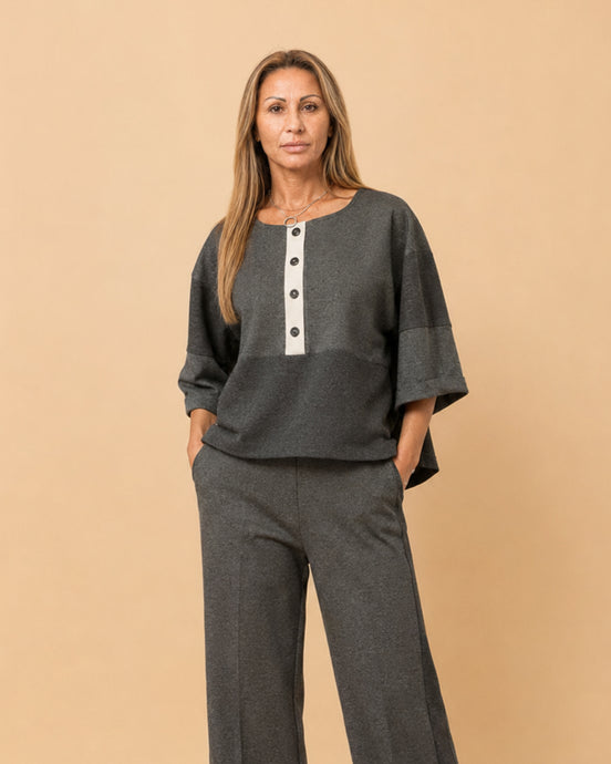 Maryley Abbigliamento Blusa block color in punto Milano 