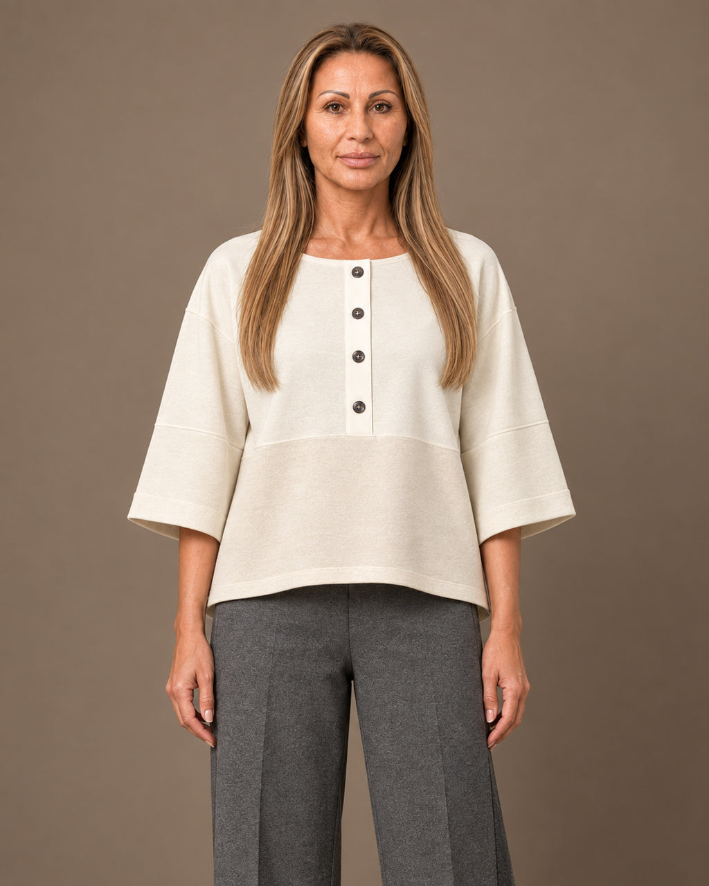 Maryley Abbigliamento Blusa block color in punto Milano 