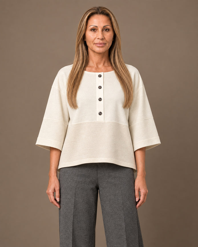 Maryley Abbigliamento Blusa block color in punto Milano 