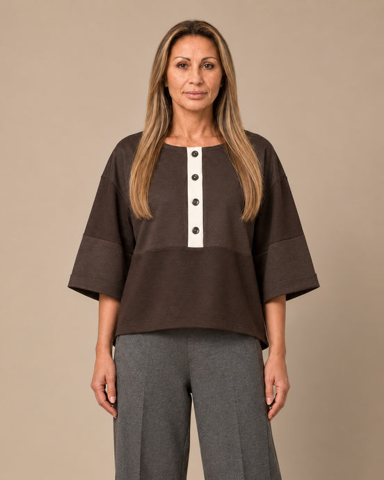 Maryley Abbigliamento Blusa block color in punto Milano 