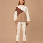 Maryley Abbigliamento Blusa color block in punto Milano 