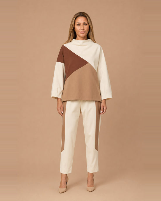 Maryley Abbigliamento Blusa color block in punto Milano 