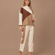 Maryley Abbigliamento Blusa color block in punto Milano 