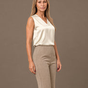 Maryley Abbigliamento Top con scollo a V in raso di viscosa 