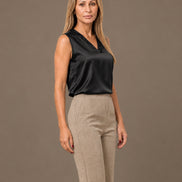 Maryley Abbigliamento Top con scollo a V in raso di viscosa 