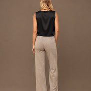 Maryley Abbigliamento Top con scollo a V in raso di viscosa 