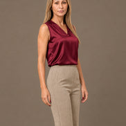 Maryley Abbigliamento Top con scollo a V in raso di viscosa 