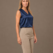 Maryley Abbigliamento Top con scollo a V in raso di viscosa 