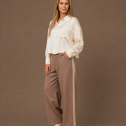 Maryley Abbigliamento Camicia in raso di viscosa con taschino 