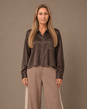 Camicia in raso di viscosa con taschino Maryley Moro
