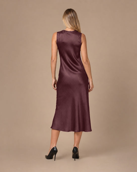Maryley Abbigliamento Abito lungo smanicato in raso di viscosa 
