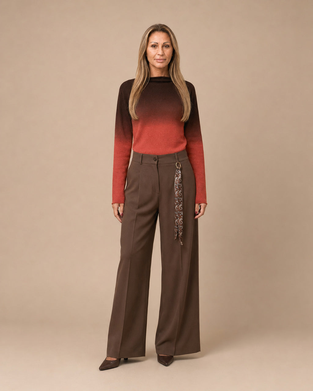 Maryley Abbigliamento Dolcevita sfumata a manica lunga 