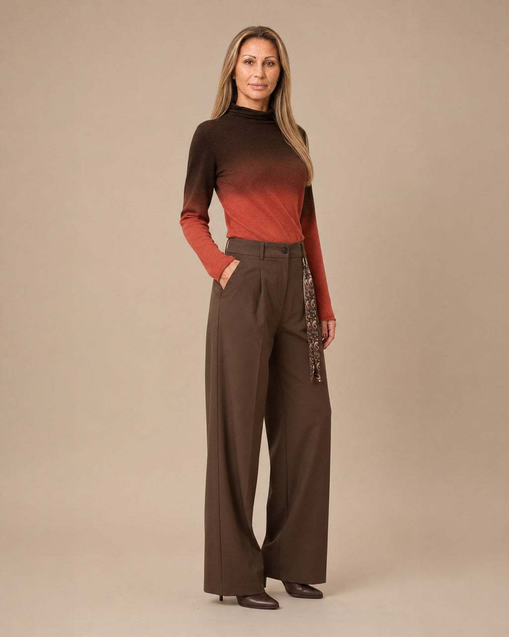 Maryley Abbigliamento Dolcevita sfumata a manica lunga 