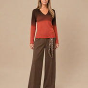 Maryley Abbigliamento Maglia sfumata con scollo a V 