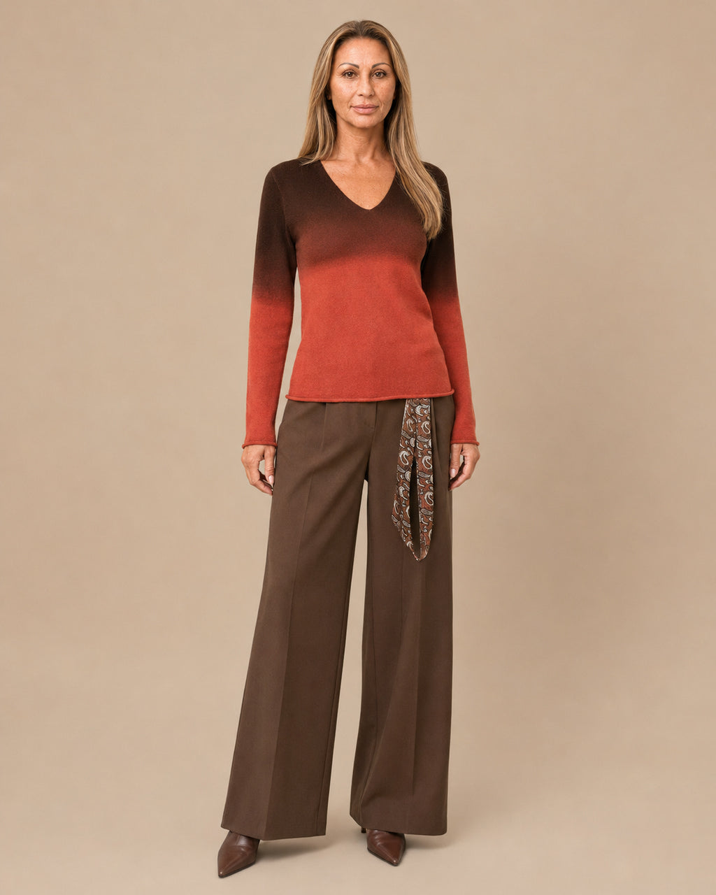 Maryley Abbigliamento Maglia sfumata con scollo a V 