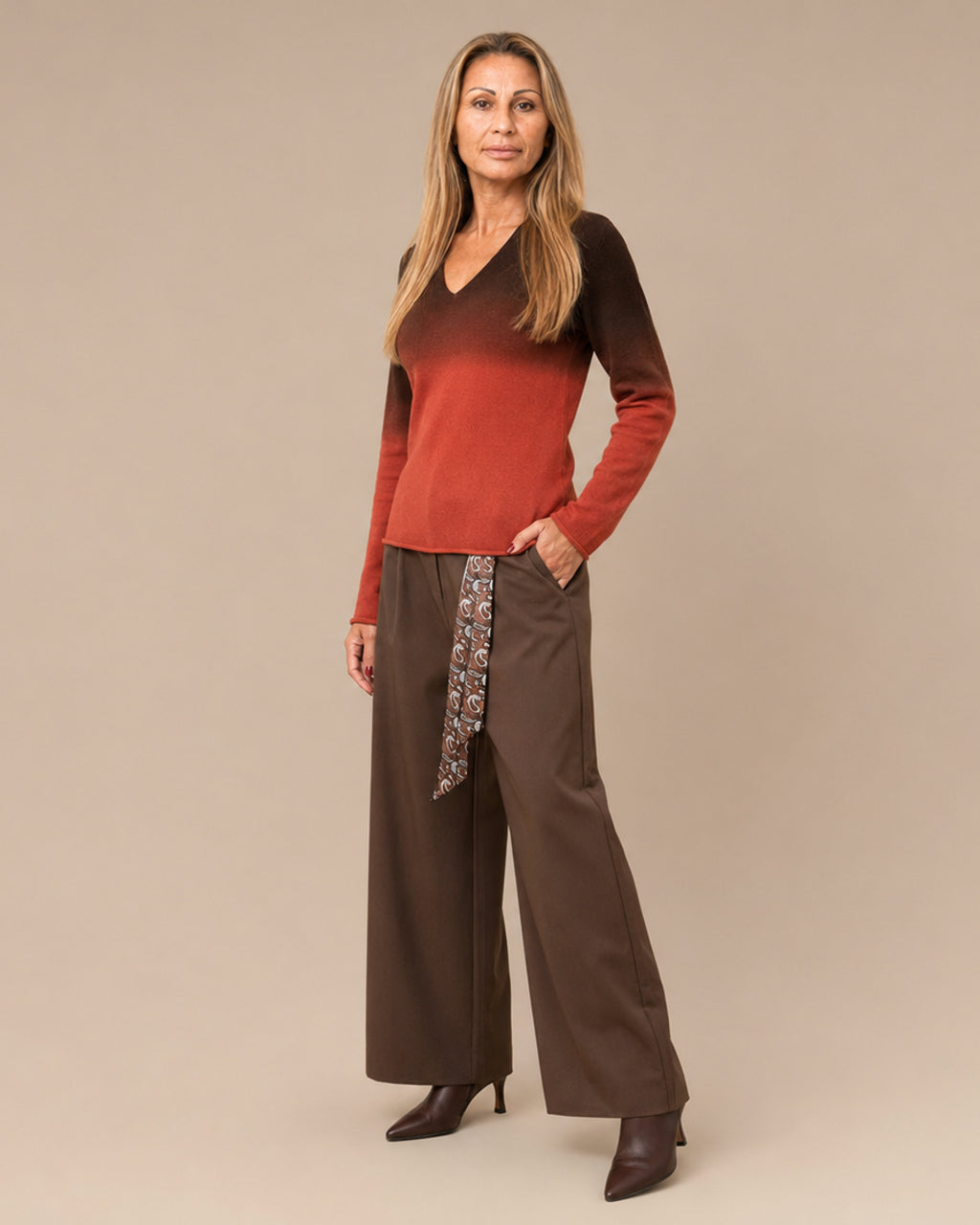Maryley Abbigliamento Maglia sfumata con scollo a V 