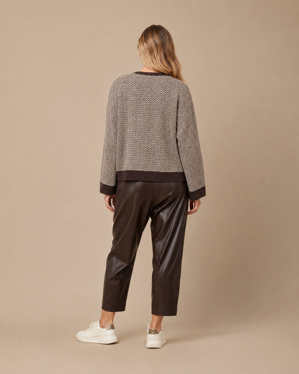 Maryley Abbigliamento Cardigan girocollo con motivo geometrico 