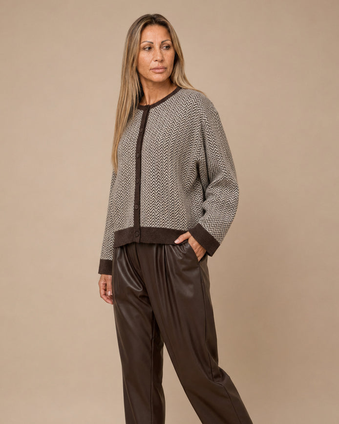 Maryley Abbigliamento Cardigan girocollo con motivo geometrico 