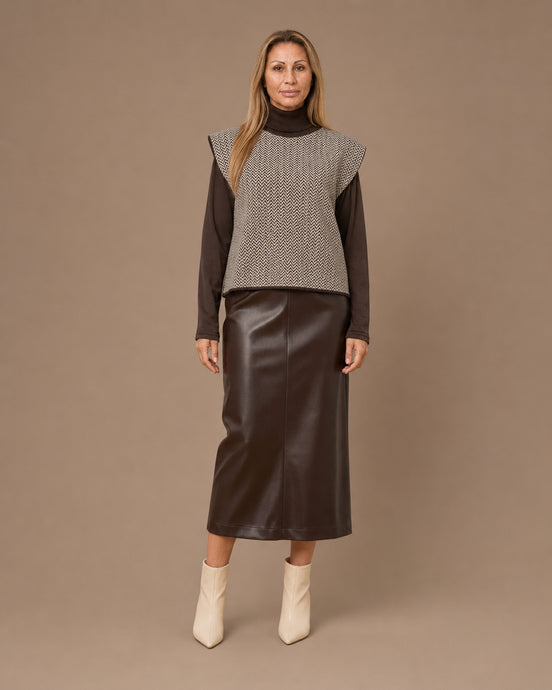 Maryley Abbigliamento Gilet dolcevita con fantasia geometrica 