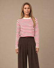 Maglia girocollo a righe Maryley Panna