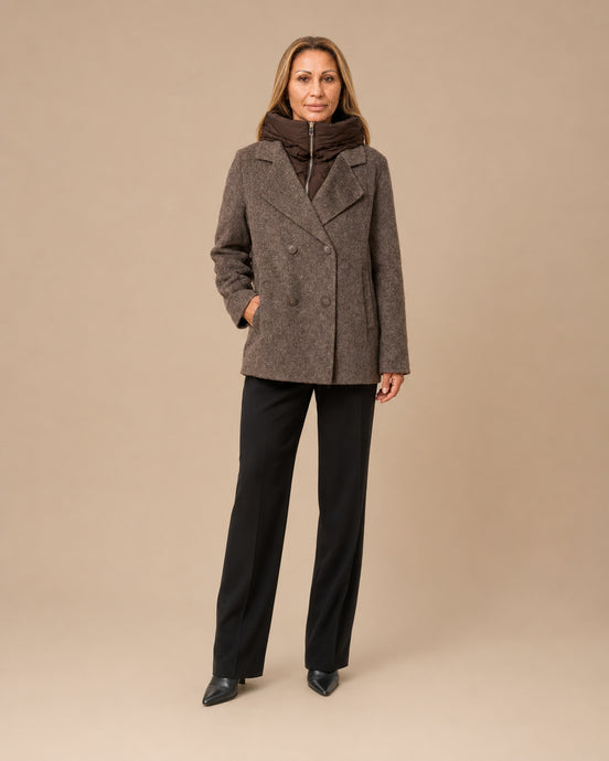 Maryley Abbigliamento Cappotto corto con cappuccio in ecopiumino 