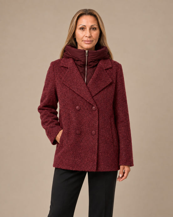 Maryley Abbigliamento Cappotto corto con cappuccio in ecopiumino 
