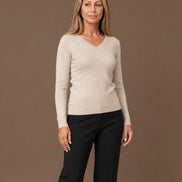 Maryley Abbigliamento Cardigan basic a manica lunga con scollo a V 