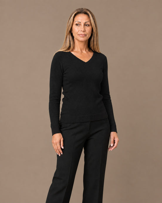 Maryley Abbigliamento Cardigan basic a manica lunga con scollo a V 