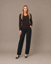 Maglia basic a manica lunga con scollo a V Maryley Moro