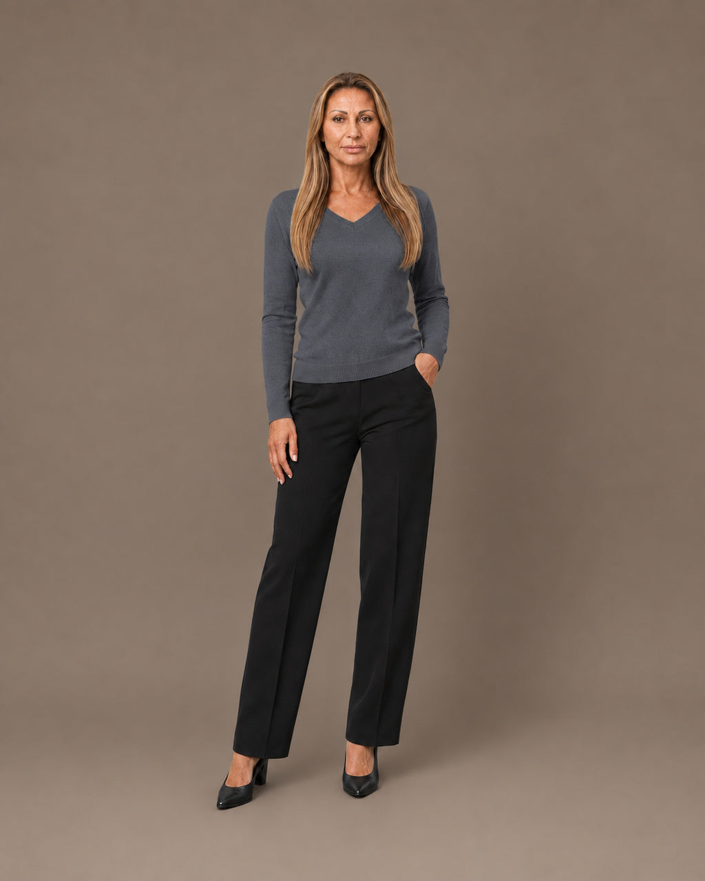Maryley Abbigliamento Cardigan basic a manica lunga con scollo a V 